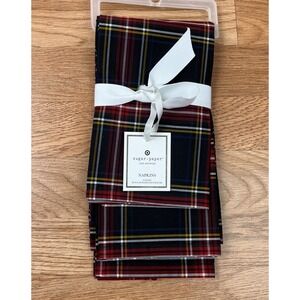 Target Sugar Paper Set of 4 Cloth Dinner Napkins Plaid‎ 20"x20" NEW